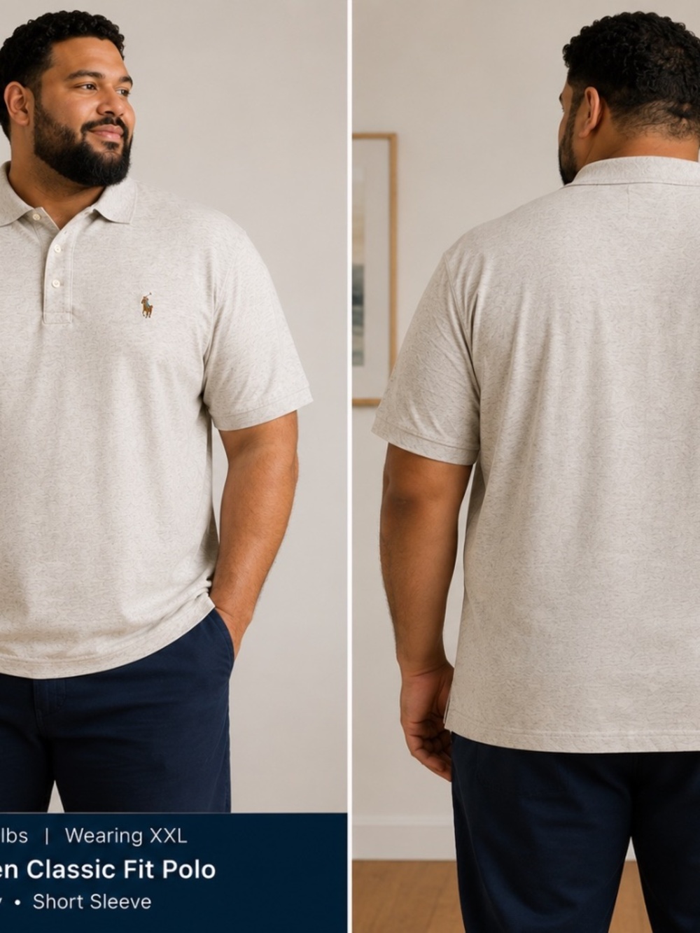 Polo Ralph Lauren Classic Fit XXL Heather Oatmeal Gray Cotton Polo NWOT